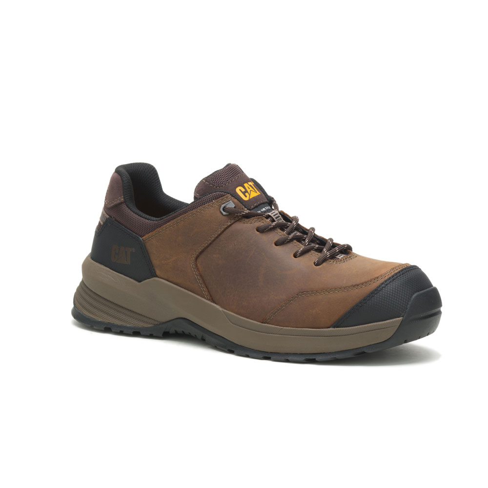 Men's Caterpillar Streamline 2.0 Leather Ct / Astm/Comp Toe Safety Shoes Brown Ireland SQRW13780